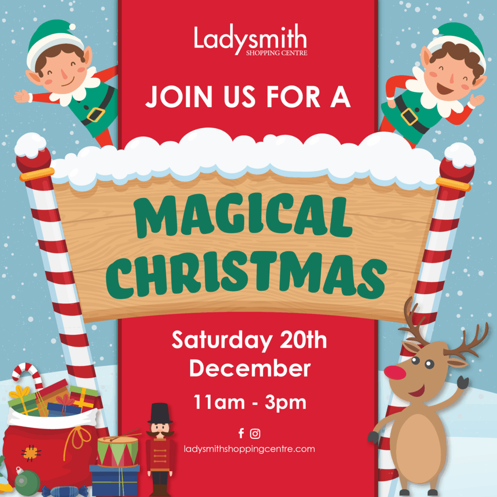 a magical christmas event graphic