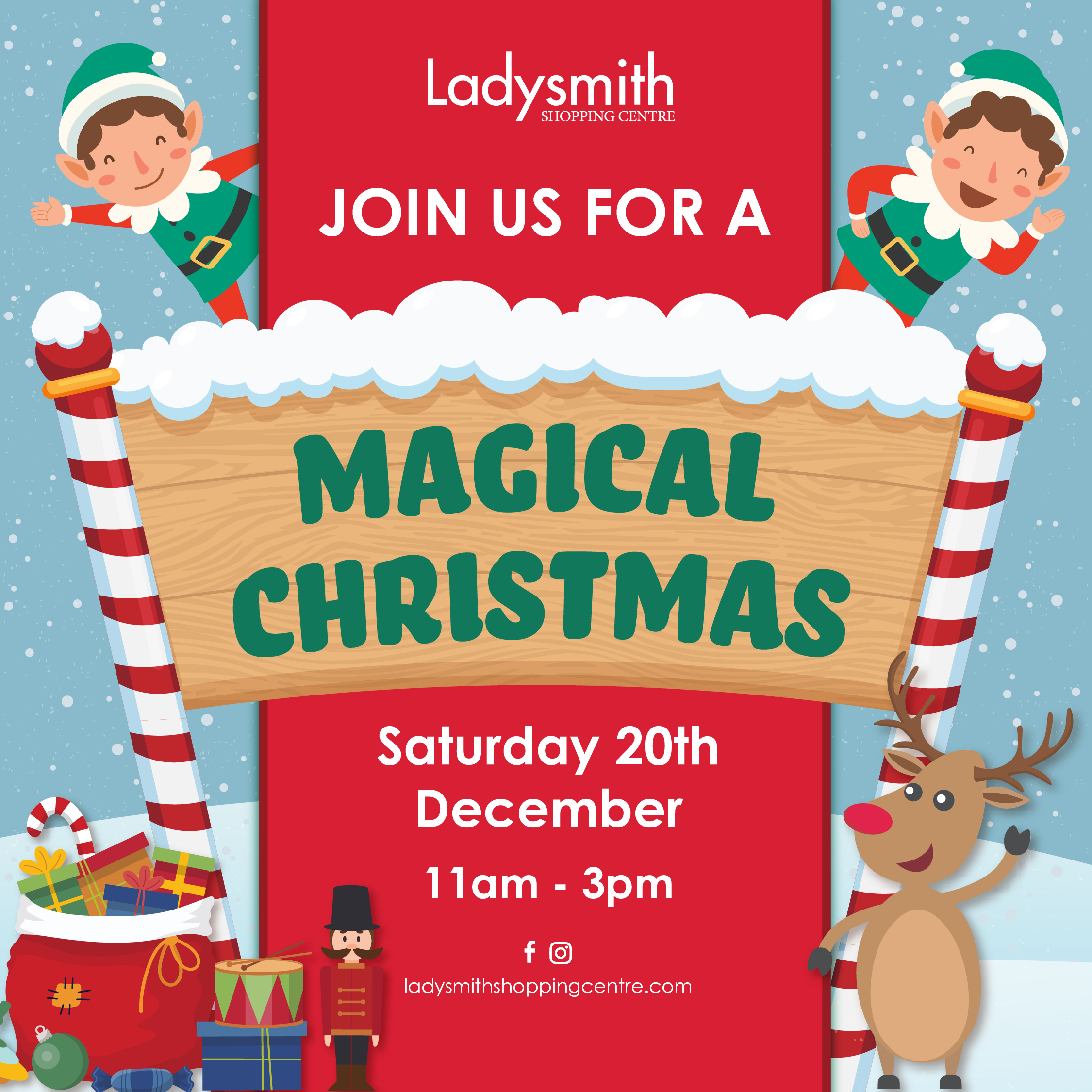 a magical christmas event graphic